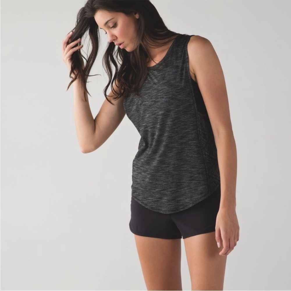 Lululemon Var-City Muscle Tank in Heathered Black